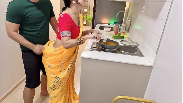 indian big ass wife is really horny while she cooking